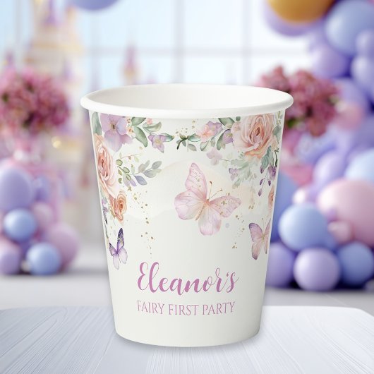 Personalisierter Papiertasse Florale Fee zum erste Pappbecher