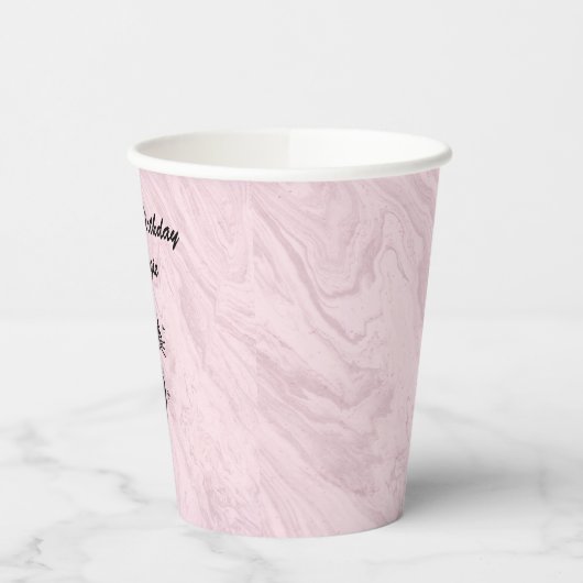 Personalisierter Papiertopf für die Katze, rosa R Pappbecher (Links)