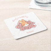 Personalisierter Papieruntersetzer Hase Rechteckiger Pappuntersetzer (angewinkelt)