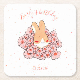 Personalisierter Papieruntersetzer Hase Rechteckiger Pappuntersetzer