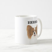 Personalisierter Papillenhund Kaffeetasse (VorderseiteRechts)