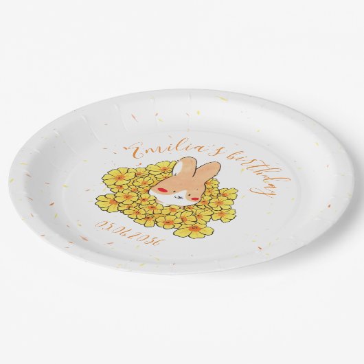 Personalisierter Pappteller zum Geburtstag des Has (Schrägansicht)