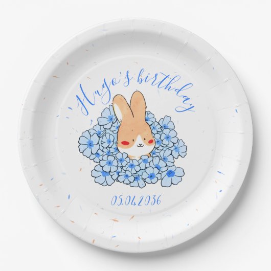 Personalisierter Pappteller zum Geburtstag des Has (Vorderseite)