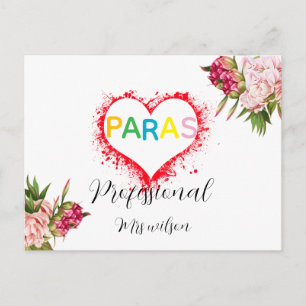 Personalisierter paraprofessioneller Erzieher Lehr Postkarte