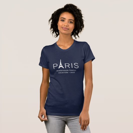 Personalisierter Paris-Eiffelturm und benutzerdefi T-Shirt (Vorne ganz)