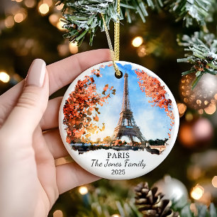 Personalisierter Paris-Schmuck, Frankreich-Geschen Keramik Ornament