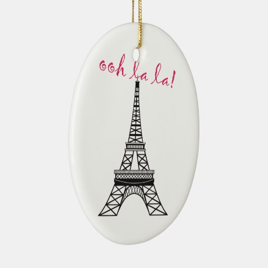 Personalisierter Pariser Eiffelturm Weihnachtsschm Keramikornament (Rechts)