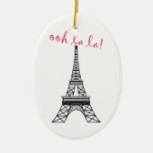 Personalisierter Pariser Eiffelturm Weihnachtsschm Keramikornament (Vorne)