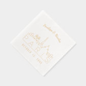 Personalisierter Pariser Napkins-Golfleber Servietten Mit Folie (Rechts)
