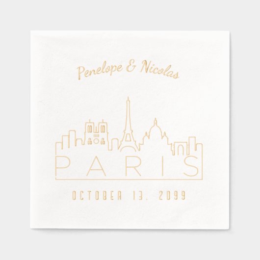 Personalisierter Pariser Napkins-Golfleber Servietten Mit Folie (Vorderseite)