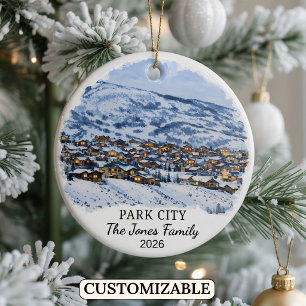 Personalisierter Park City Weihnachtsschmuck, Maßg Keramik Ornament