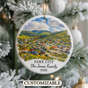 Personalisierter Park City Weihnachtsschmuck, Maßg Keramik Ornament