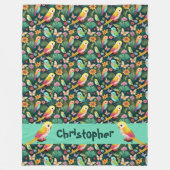 Personalisierter Parrot-Spielplatz Fleecedecke (Vorderseite)