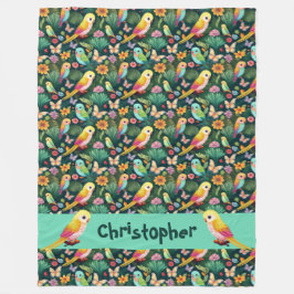 Personalisierter Parrot-Spielplatz Fleecedecke