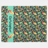 Personalisierter Parrot-Spielplatz Fleecedecke (Vorderseite (Horizontal))