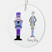 Personalisierter Party Boy Nutcracker Keramik Ornament (Links)