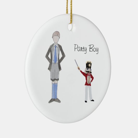 Personalisierter Party Boy Nutcracker Keramik Ornament (Rechts)