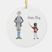 Personalisierter Party Boy Nutcracker Keramik Ornament (Vorne)