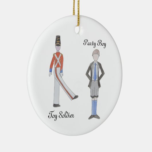 Personalisierter Party Boy/Toy Soldier Nutcracker Keramik Ornament (Rechts)