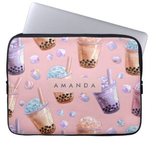 Personalisierter Pastell-Boba-Tee Traum Ästhetik Laptopschutzhülle