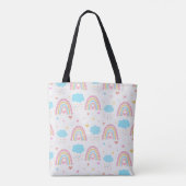 Personalisierter Pastell-Boho-Regenbogen Mädchen-N Tasche (Rückseite)