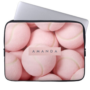 Personalisierter Pastell-Chic-Rosa-Tennisball Laptopschutzhülle
