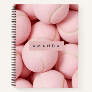Personalisierter Pastell-Chic-Rosa-Tennisball Notizblock