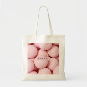 Personalisierter Pastell-Chic-Rosa-Tennisball Tragetasche