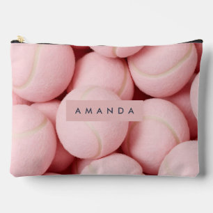 Personalisierter Pastell-Chic-Rosafarbener Tennisb Zubehörtasche