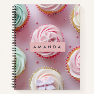 Personalisierter Pastell-Cupcake-Swirbel Notizblock