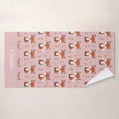 Personalisierter Pastell-Fuchs Kids Badehandtuch (Badehandtuch)