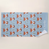 Personalisierter Pastell-Fuchs Kids Strandtuch (Vorderseite)