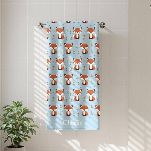 Personalisierter Pastell-Fuchs Kids Strandtuch