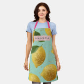 Personalisierter Pastell Glitter Lemon Stil Schürze (Getragen)