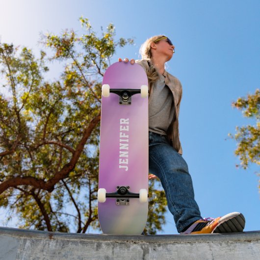 Personalisierter Pastell-Gradienten-Name Skateboard (Außenbereich 1)