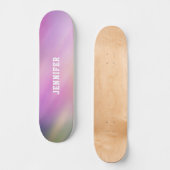 Personalisierter Pastell-Gradienten-Name Skateboard (Vorderseite)