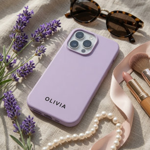 Personalisierter Pastell-Lavendel-Name iPhone 16 Pro Hülle