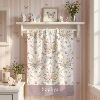 Personalisierter Pastell-Lila-Schmetterling für Ki Strandtuch