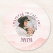 Personalisierter Pastell Pink Paper Untersetzer fü (Vorderseite)