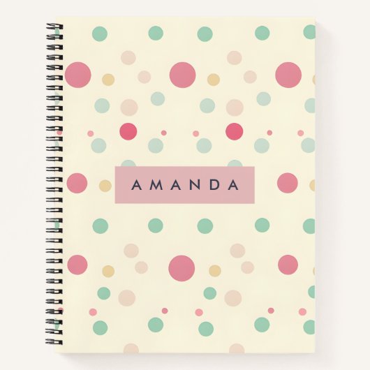 Personalisierter Pastell-Polka-Dot-Stil Notizblock (Vorderseite)