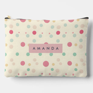 Personalisierter Pastell-Polka-Dot-Stil Zubehörtasche