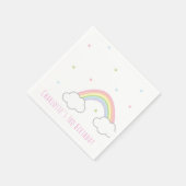 Personalisierter Pastell Rainbow Cake Geburtstag Serviette (Ecke)
