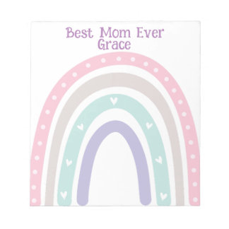 Personalisierter Pastell-Regenbogen-Boho-Zurück-in Notizblock