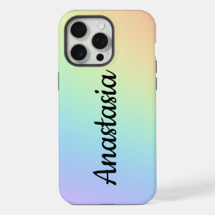 Personalisierter Pastell-Regenbogen-Ombre iPhone 15 Pro Max Hülle