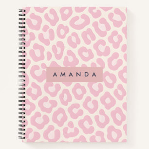 Personalisierter Pastell-Rosa Leopardenprint Notizblock