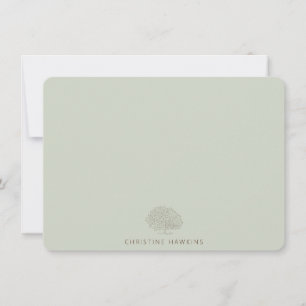 Personalisierter Pastell-Sage-Grünbaum-Arborist Mitteilungskarte