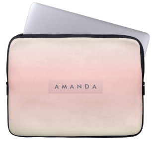 Personalisierter Pastell-Warmer Pfirsich-Rouge-Ver Laptopschutzhülle