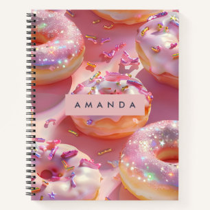 Personalisierter pastellfarbener glitzernder rosa  notizblock