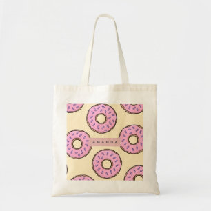 Personalisierter Pastellrosa Donut Tragetasche
