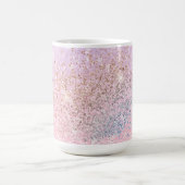 Personalisierter pastellrosa Glitzer Kaffeetasse (Mittel)